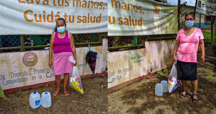 Habitantes de Siuna beneficiados con paquetes alimenticios y galones con agua
