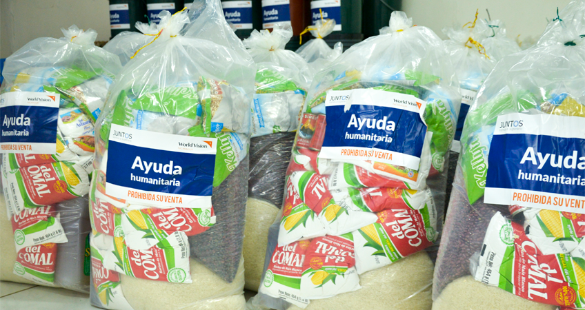 World Vision Nicaragua y JVS acompañan a 180 familias con paquetes alimenticios