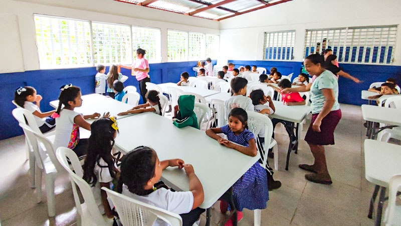 Comedor infantil en escuela de Matiguás.