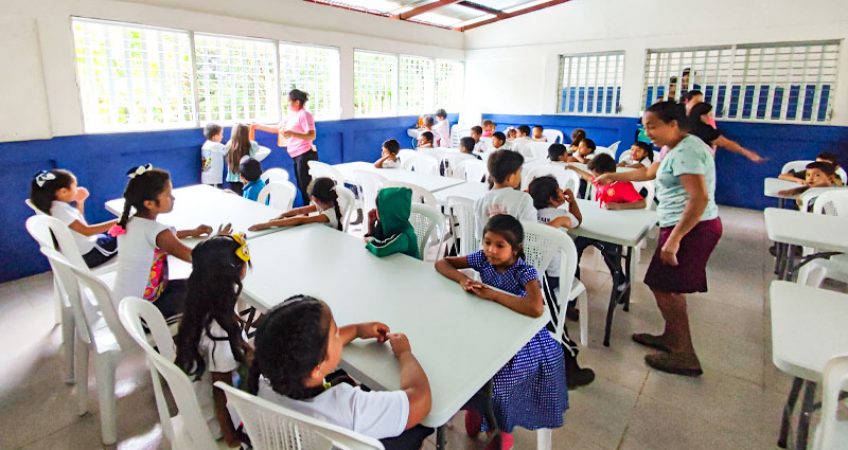 Comedor infantil en escuela de Matiguás.